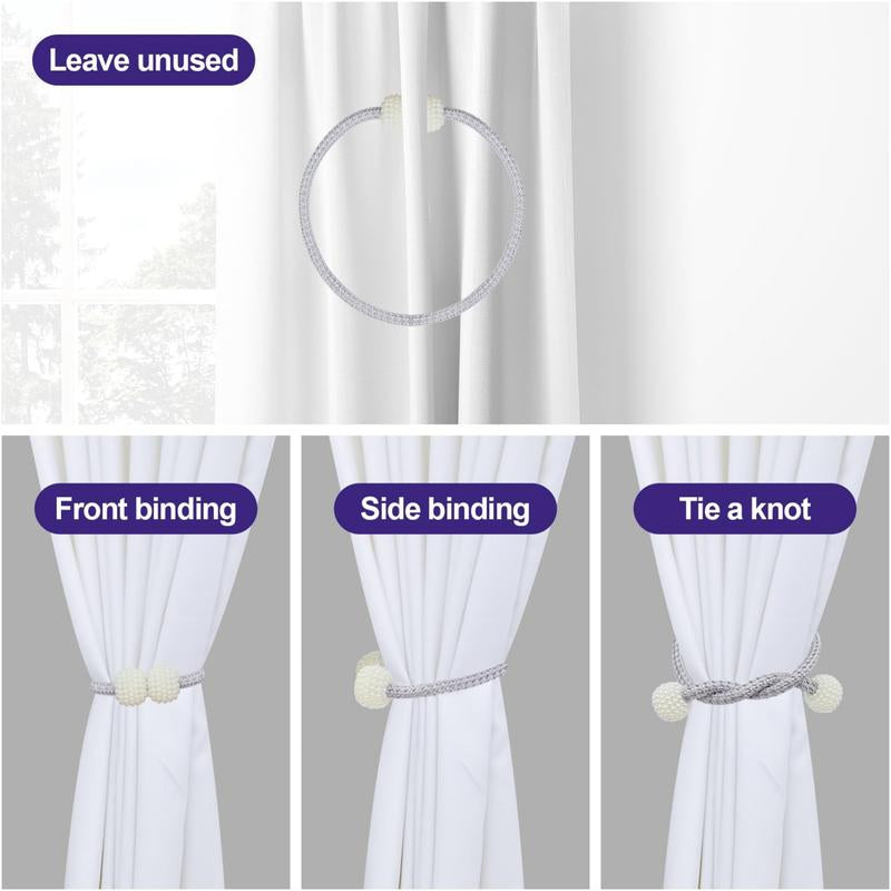 Magnetic Curtain Tiebacks 2 Pack,Classic European Curtain Holdbacks for Drapes,Used for Home and Office Decoration
