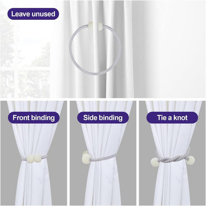 Magnetic Curtain Tiebacks 2 Pack,Classic European Curtain Holdbacks for Drapes,Used for Home and Office Decoration