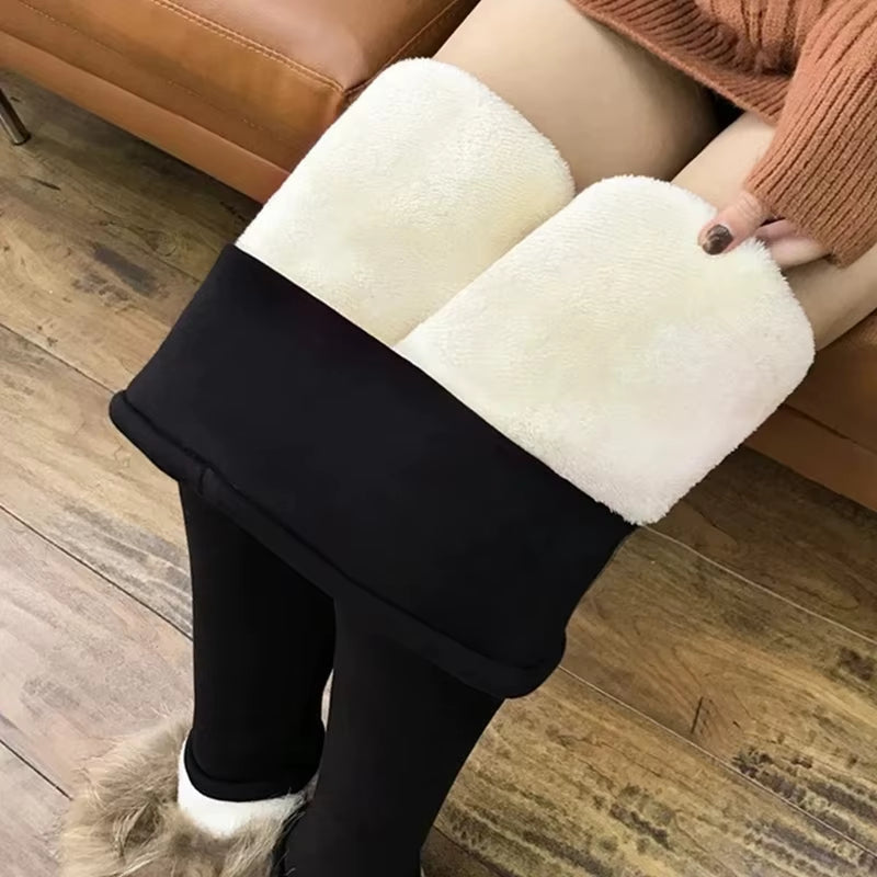 Thermal Lambwool Leggings Women Winter Thicken Fleece Lined Stretchy Warm Hight Waist Skinny Fitness Leggins Soft Workout Tights