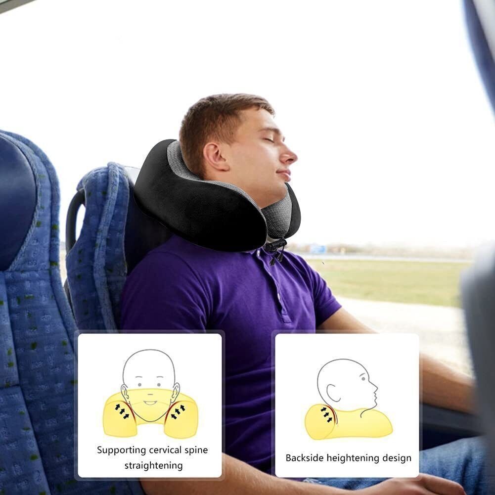 Memory Foam Travel Pillow Neck Pillow 360 Degree Headrest With Storage Bag CJDropshipping