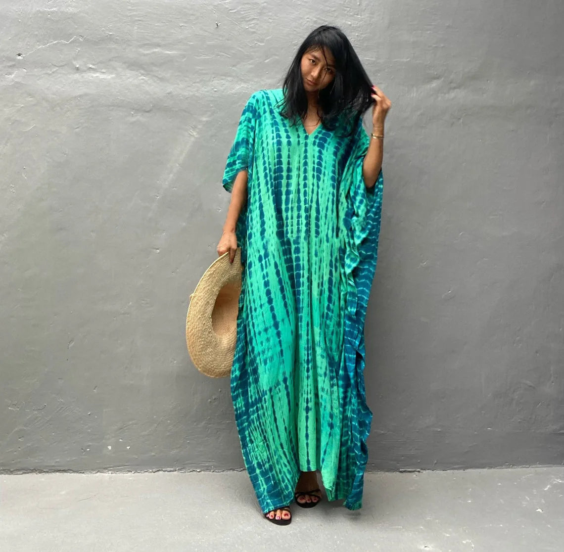 Women'S Beach Kaftan Dresses Half Sleeve Caftan Swimsuit plus Size Bathing Suit Cover Ups