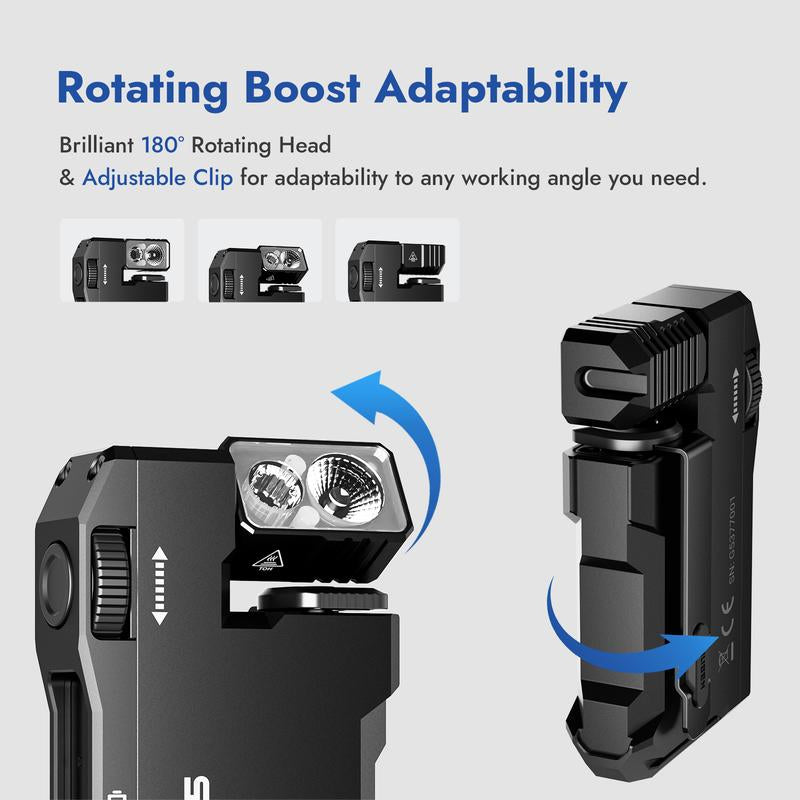 【Debut Product】Wuben G5 Pocket-Sized LED Light - 400LM Brightness, USB-C, Magnetic Clip, Great for Gear Bag, Repairs, Backpacking