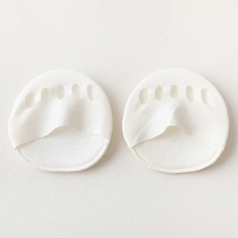 Forefoot Pads for Women High Heels Insoles for Feet Pain Care Five Toes Thin Breathable Ice Silk Invisible Socks Inserts 1Pair