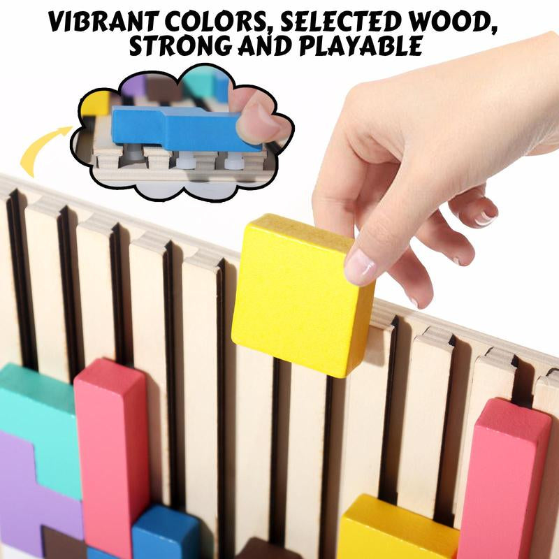 Wooden Stacking Puzzle Toy (1 Set), Educational Stacking Game Blocks, Montessori Children'S Educational Puzzles Gift, Puzzle Game