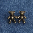 2Pcs Adjustable Jean Buttons Pins Cute Bear Pants Button Pins No Sew and Tools Instant Pant Waist Tightener for Loose Jeans