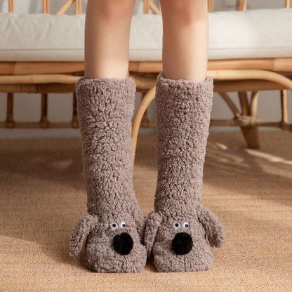 Cute Dog Slipper Socks: Warm, Plush, Non-Slip Women's Winter Socks U-KISS Choice Store