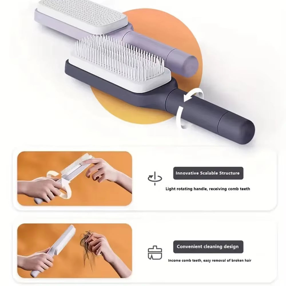 Massage Comb Fine Air Cushion Comb Rotating Lifting Hair Comb One Click Cleaning Women Anti-Static Air Cushion Hair Comb