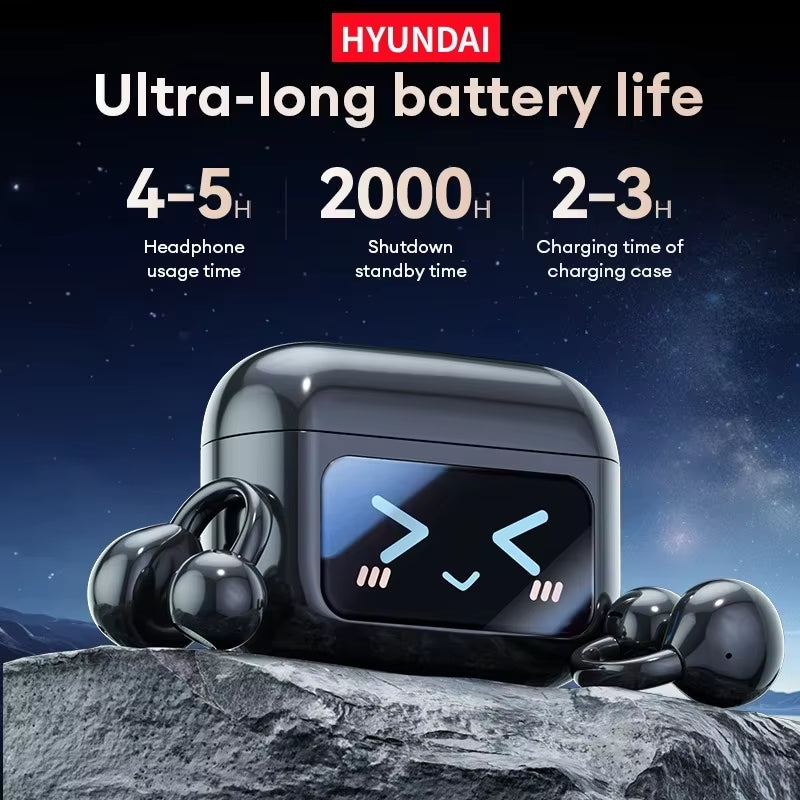 New  M100 LED Screen Anti-Loss Headphone AI Noise Reduction with HIFI Sound Bluetooth V5.4 Earphone Open Ear-Hook Earbuds