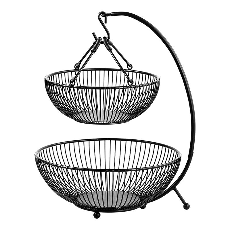 Nordic Portable Fruit Basket Double-layer Snack Storage Rack Detachable