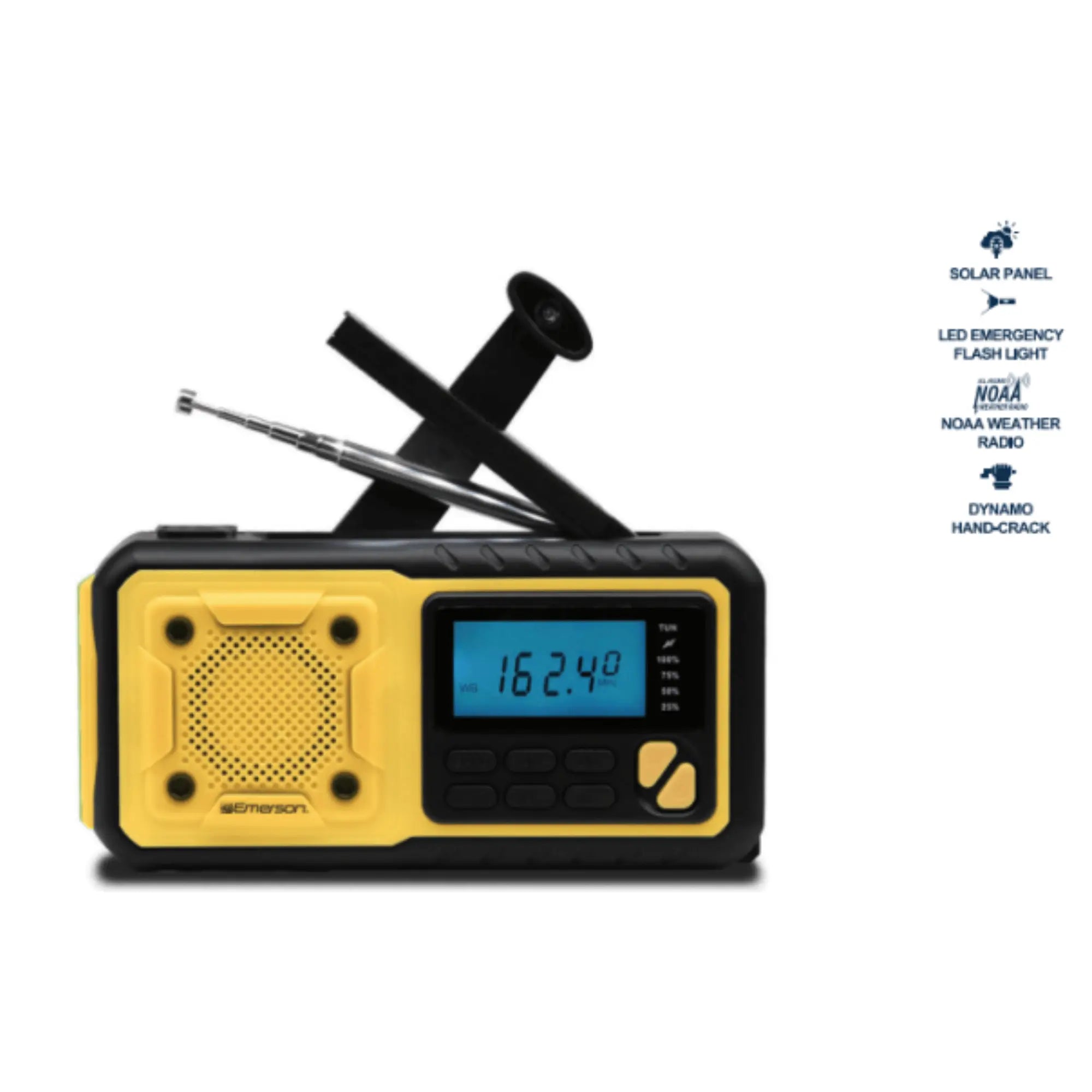 Emerson Emergency AM / FM Radio with Weather Band / Flashlight / Power Black Lavender