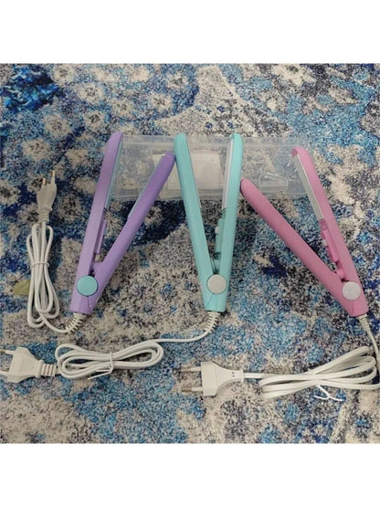 Mini Hair Straightener, Multi-Color Splint, Quick Heating, Non-Damaging Ceramic Plate, Bangs Clip, Curling and Straightening