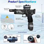 2025 NEW Electric Water Shooter, Water Blaster Swimming Pool Toys for Adults Kids Automatic Blaster with Light 32 FT Long Range Rechargeable Waterproof