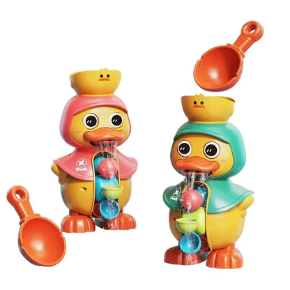 Kids Shower Bath Toys Cute Duck Bathtub Toys for Toddlers 1-4 Years Old with Rotating Water Wheels Bathroom Power Suction Water