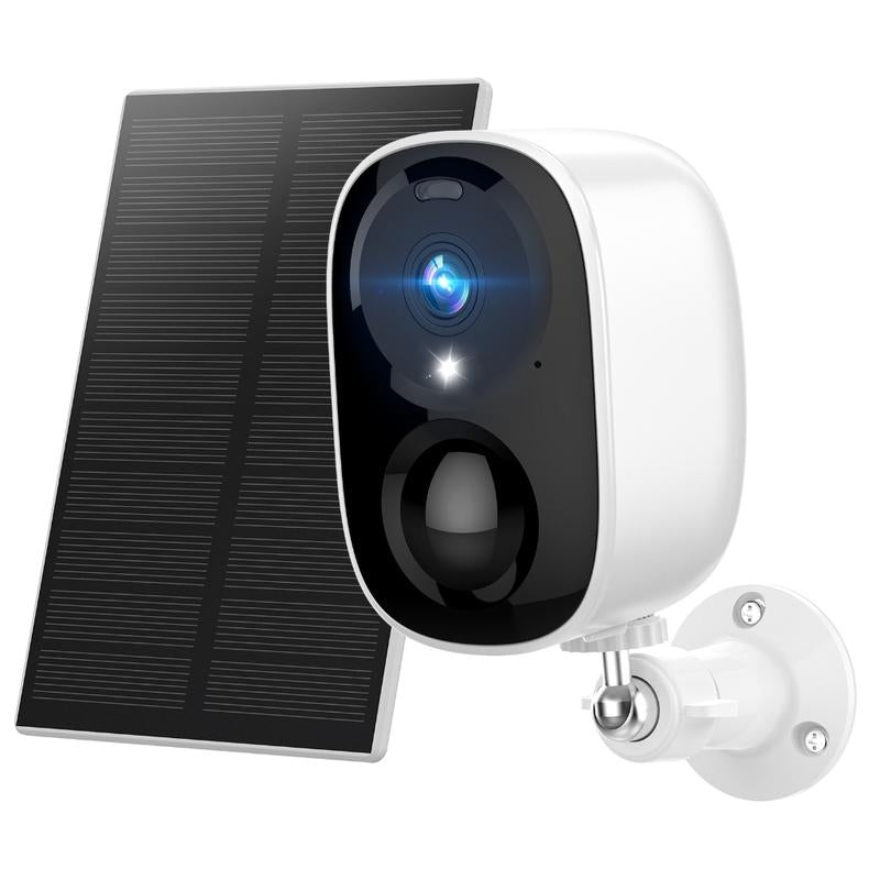 Hawkray Solar CCTV Wireless Camera Indoor Outdoor Wifi HD 2K Resolution Home Security Surveillance Video Night Version Cam Baby 3MP Two Way Audio White/Ir Dual Light Support Monitor
