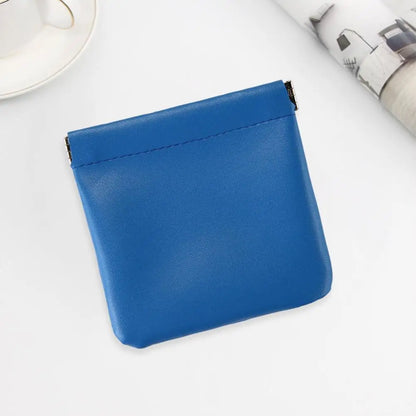Small Storage Bag Automatic Closing Lipstick Pouch Leather Makeup Pouch Portable Coins Keys Cable Earphone Jewelry Organizer Bag