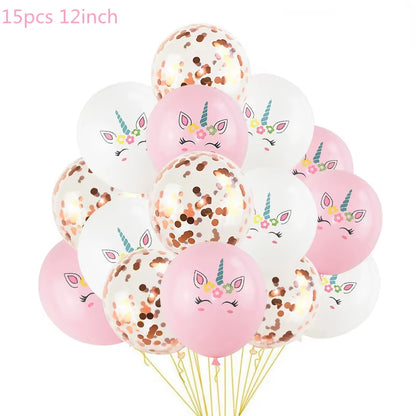 1 Set Unicorn Party Balloons Birthday Baloon Unicorn Decoration Latex Confetti Balloon Birthday Party Decoration Balloons Kids