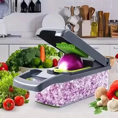 Multifunctional Vegetable Chopper 14/16 in One Chopper Handle Food Grate Chopper Kitchen Vegetable Slicer Dicing Machine Cutting YL Kitchens Store