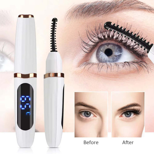 Rechargeable Electric Heated Eyelash Curler Digital Display Eyelash Curler Beauty Makeup Tool 3 Gears Temperature Control Ms.Dear Official Store