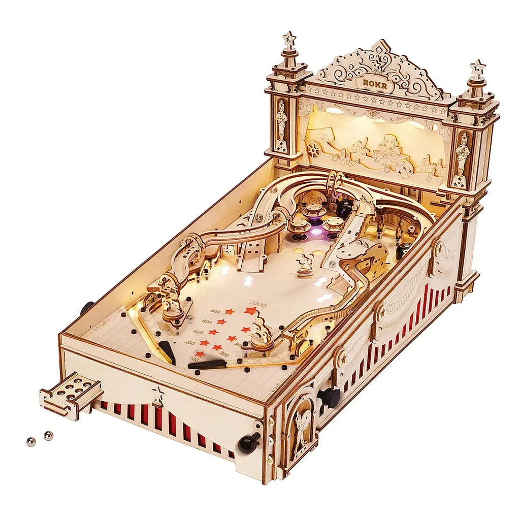 ROKR 3D Puzzle Pinball Machine Wooden Puzzle Brainteaser Building Toy For Adult Big Save Store