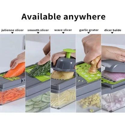 Multifunctional Vegetable Chopper 14/16 in One Chopper Handle Food Grate Chopper Kitchen Vegetable Slicer Dicing Machine Cutting YL Kitchens Store