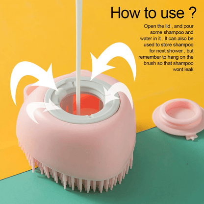 Silicone Pet Grooming Brush with Shower Gel Dispenser for Dogs and Cats Shop1104213033 Store