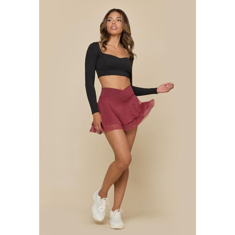 Crisscross Hourglass® Juliet Ballet Skort - Crimson