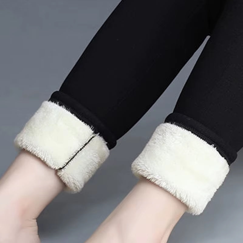 Thermal Lambwool Leggings Women Winter Thicken Fleece Lined Stretchy Warm Hight Waist Skinny Fitness Leggins Soft Workout Tights