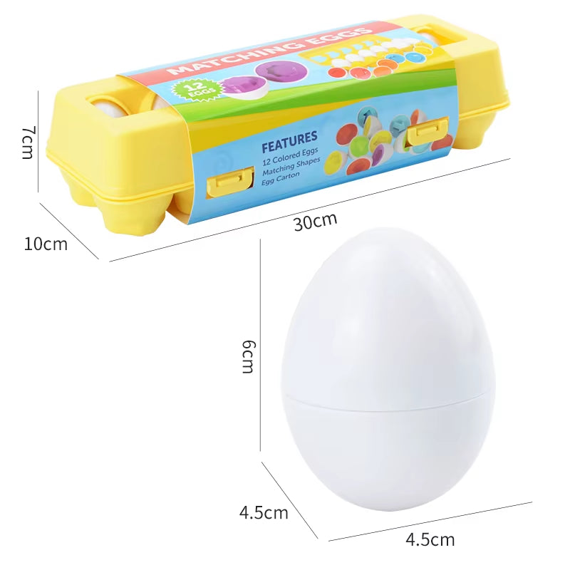 Montessori Baby Toys Match Egg Puzzle Geometry Matching Egg Color Shape Numerical Easter Egg Educational Toys for Children1