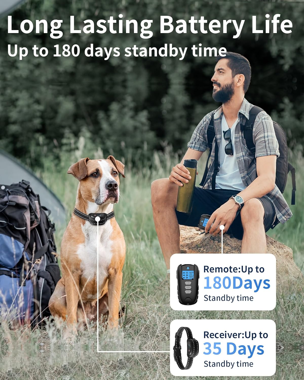 Dog Training Collar with Remote - Waterproof Shock Collar for Dogs Adjustable Levels (1-99) Beep Vibration Shock Flashlight Rechargeable Dog E Collar for Training Small Medium and Large Dogs