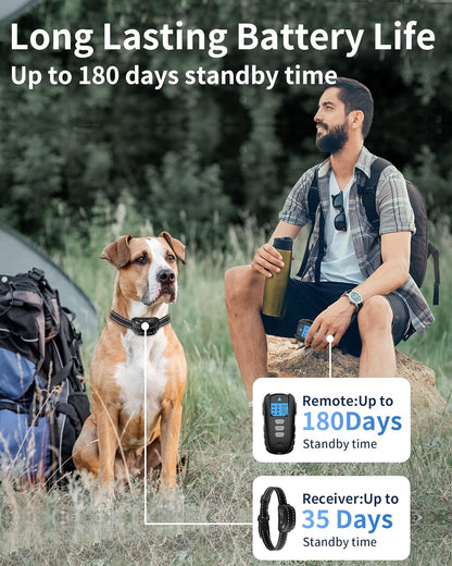 Dog Training Collar with Remote - Waterproof Shock Collar for Dogs Adjustable Levels (1-99) Beep Vibration Shock Flashlight Rechargeable Dog E Collar for Training Small Medium and Large Dogs