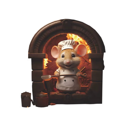 Cartoon Cute Little Mouse Hole Wall Stickers Kids Room Decoration PVC DIY Bedroom Mural Mous Reading Cooking Home Decor Declas