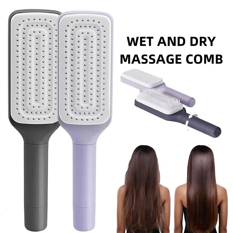 Massage Comb Fine Air Cushion Comb Rotating Lifting Hair Comb One Click Cleaning Women Anti-Static Air Cushion Hair Comb