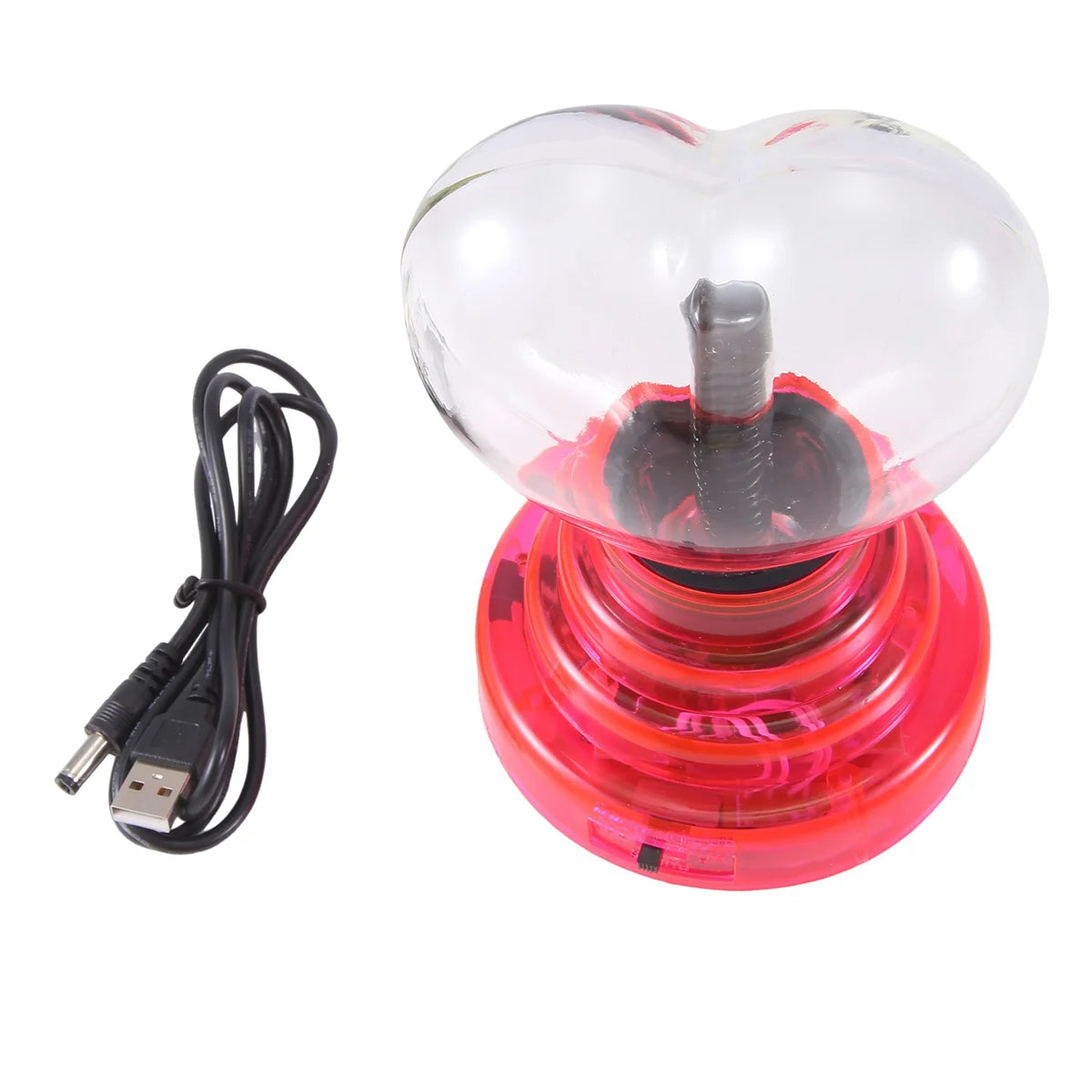 Hot Plasma Ball Heart Shaped Light 4In Touch Activated, Valentine Gift,Usb Cable or Battery Powered,Gifts for Kid and Adults
