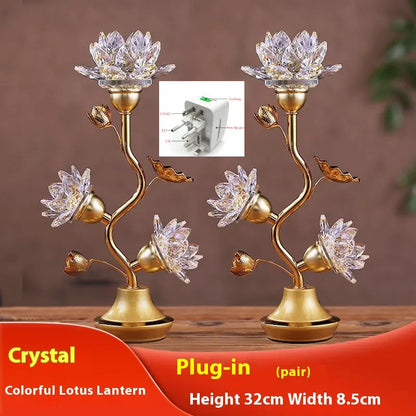 Colorful Lotus Plug-in Three Products Colored Glaze Led Pilot Lamp CJDropshipping