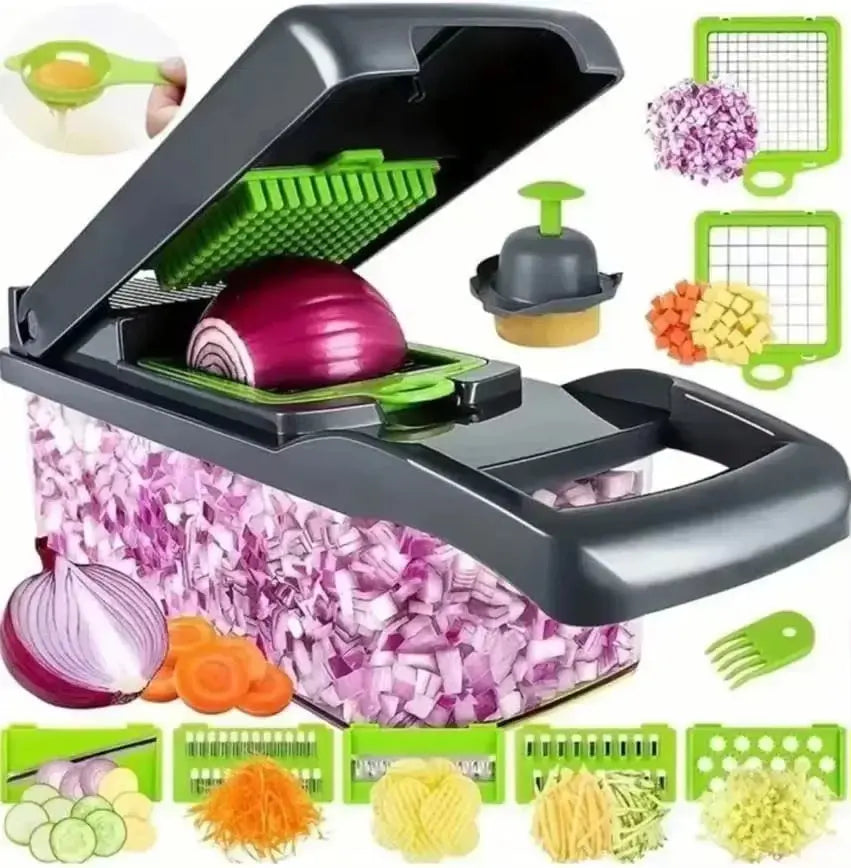 Multifunctional Vegetable Chopper 14/16 in One Chopper Handle Food Grate Chopper Kitchen Vegetable Slicer Dicing Machine Cutting YL Kitchens Store