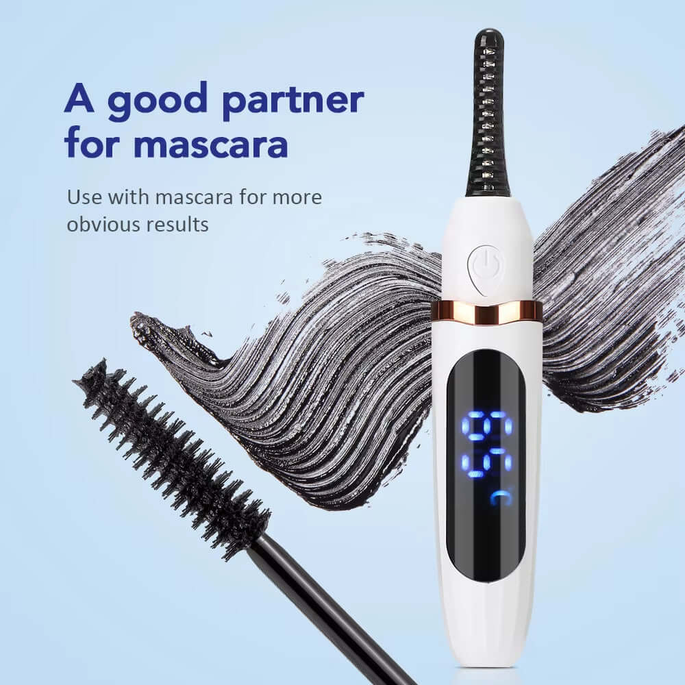 Rechargeable Electric Heated Eyelash Curler Digital Display Eyelash Curler Beauty Makeup Tool 3 Gears Temperature Control Ms.Dear Official Store