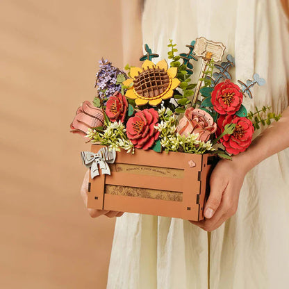 Romantic Wooden Flower Puzzle - Handcrafted 3D Floral Kit Robotime Official Store