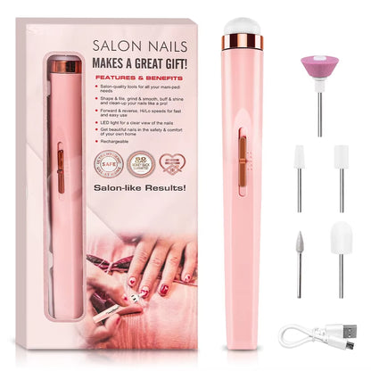 Rechargeable Electric Nail Grinder Nail Polishing Machine Portable Mini Electric Driil Manicure Art Pen Tools for Gel Removing