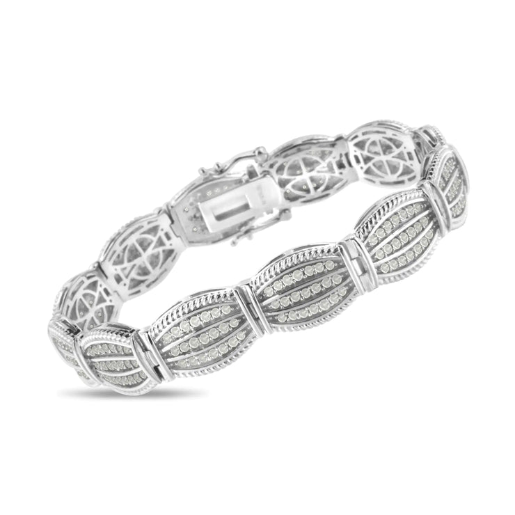 View details for .925 Sterling Silver 3.0 Cttw Prong Set Diamond Art Deco Style Tennis Bracelet (I-J Color, I2-I3 Clarity) - 7.25"