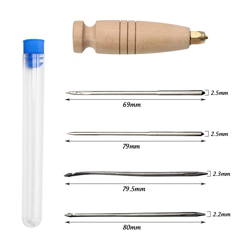 Leather Sewing Awl Set Replaceable Multifunctional Shoes Repair Tool Kit Punch Stitching Needles DIY Sewing Leathercraft