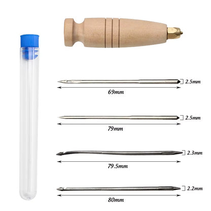 Leather Sewing Awl Set Replaceable Multifunctional Shoes Repair Tool Kit Punch Stitching Needles DIY Sewing Leathercraft