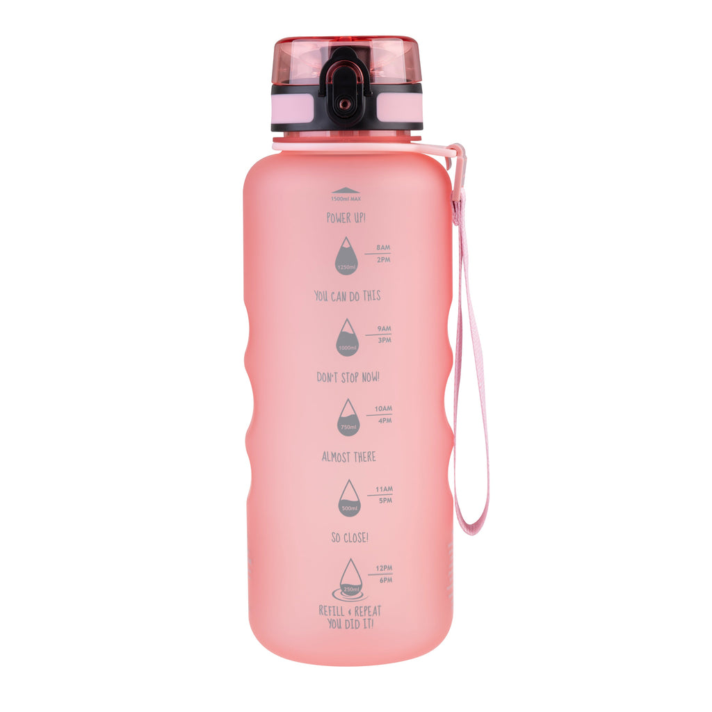 Oasis Tritan Motivational Sports Bottle 1.5L - Glow Pink