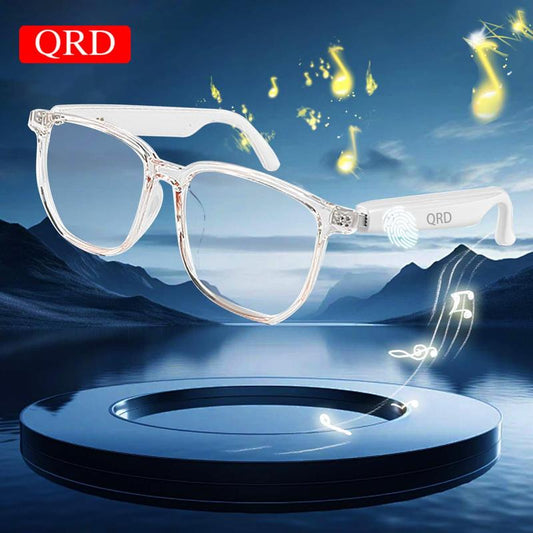 Smart Glasses, Multifunctional Anti-Blue Light Glasses, Touch Control Wireless Glasses for Women, Bluetooth-Compatible Smart Glasses for Men & Women, Stocking Fillers Electronic Gadgets Cyber Gift