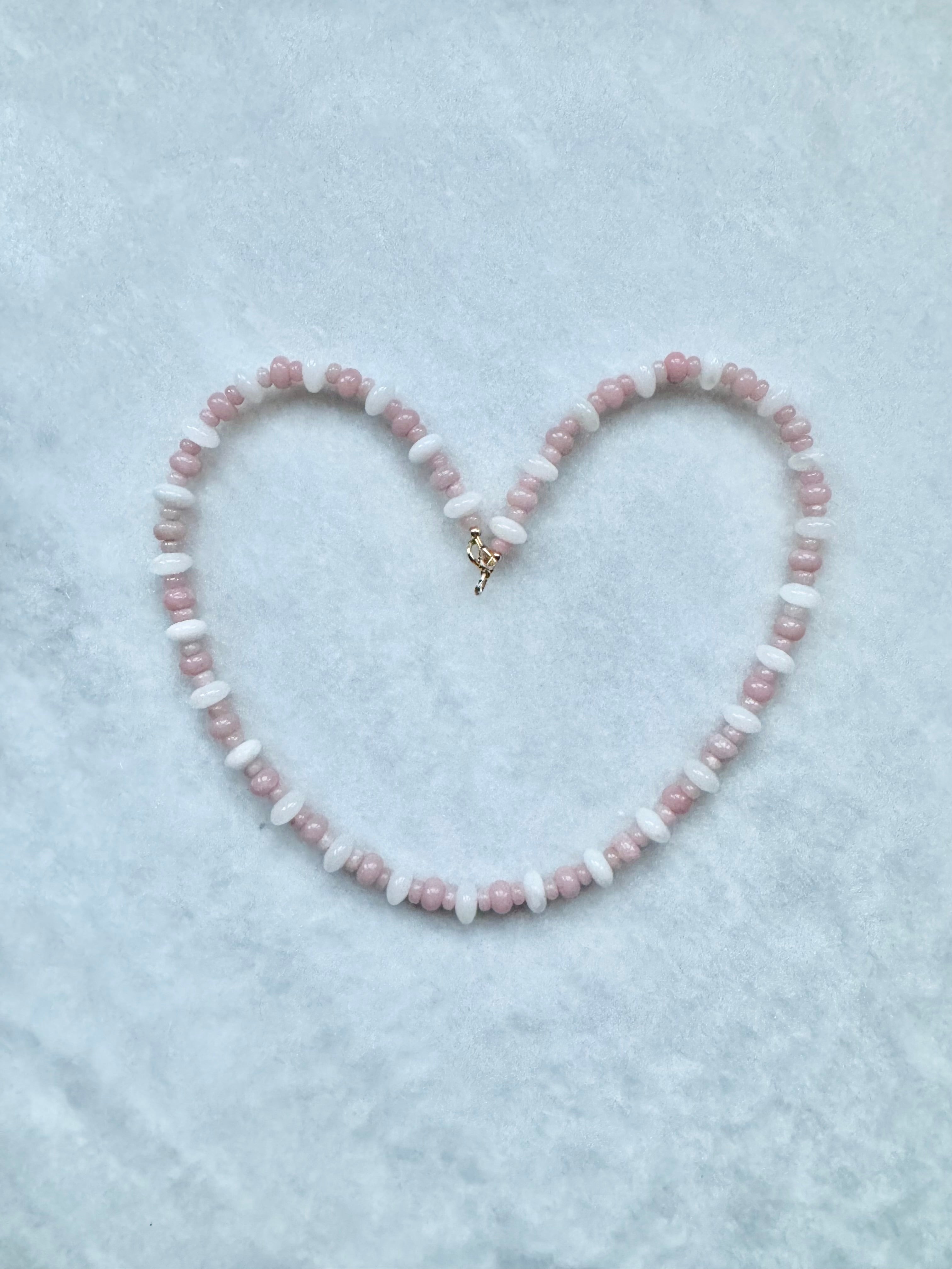 Pink Opal & Jade Necklace South Bay Evans General Store