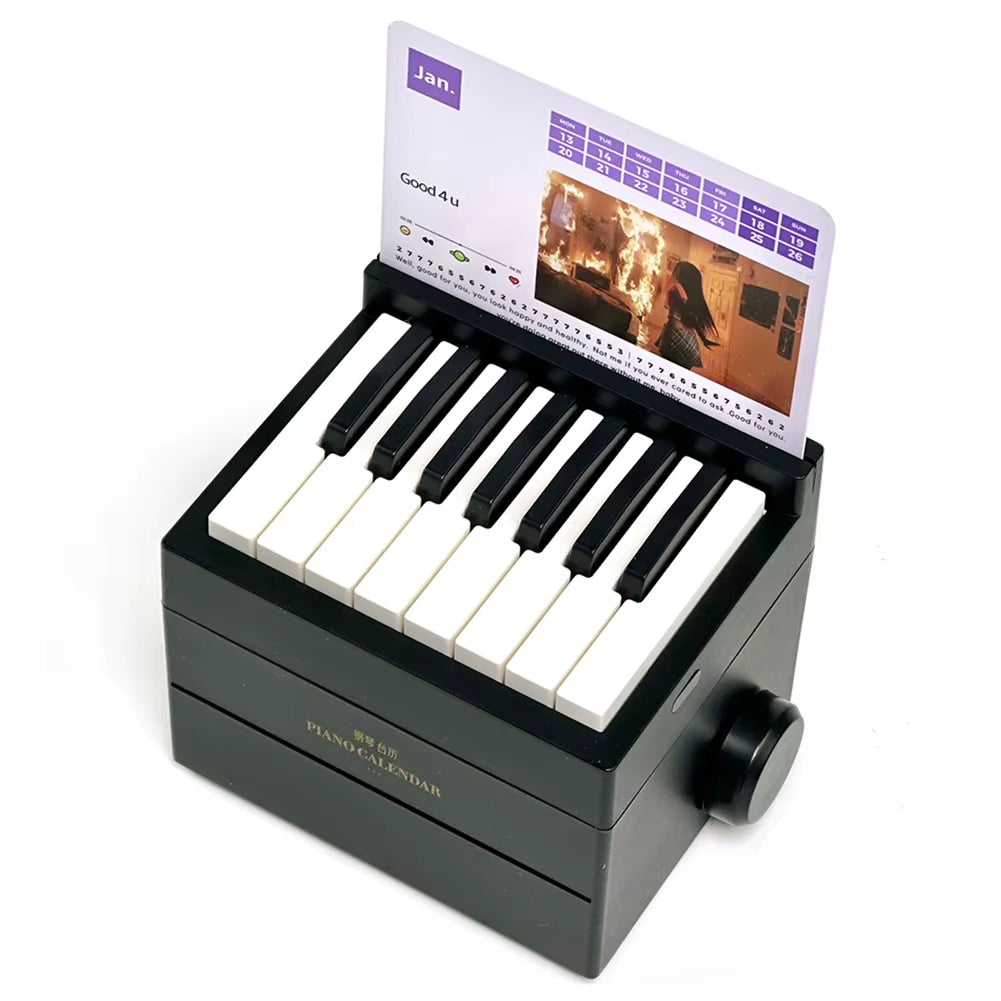 Singer Piano Calendar 2025 Playable Mini Piano Calendar Music Sheets Toy 15 Keys Piano Desk Calendar Gift for Fans