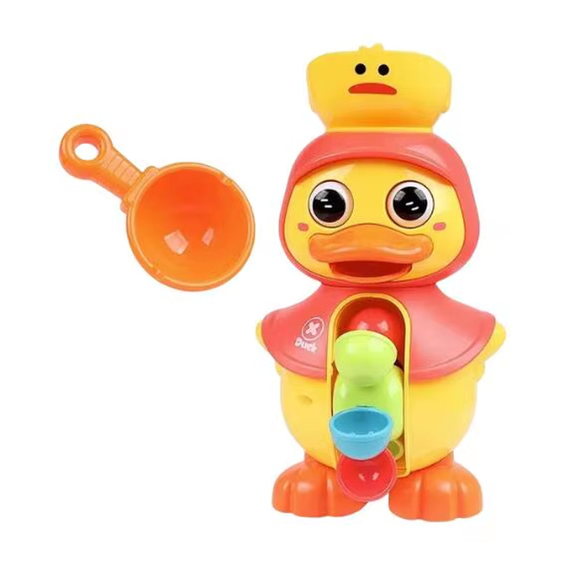 Kids Shower Bath Toys Cute Duck Bathtub Toys for Toddlers 1-4 Years Old with Rotating Water Wheels Bathroom Power Suction Water