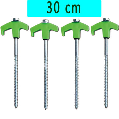 Screw in Tent Stakes 4 Pcs Tent Stakes Heavy Duty - Ground Anchors Screw in Tent Pegs Camping Stakes Metal Threaded Spikes