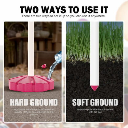 Hosim Bubble Machine Automatic,Height 47 Inches Vertical Bubble Machine for Parties, Outdoor Battery Bubble Maker with Lights,Bubble Blower Machine for Wedding Kids Toddlers Birthday Party Pink