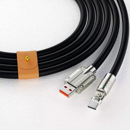 120W USB Type C Cable 180° Rotating 6A Fast Charge Cable for Samsung S22 S21 S20 Ultra Huawei Xiaomi 12 Mobile Phone Cable