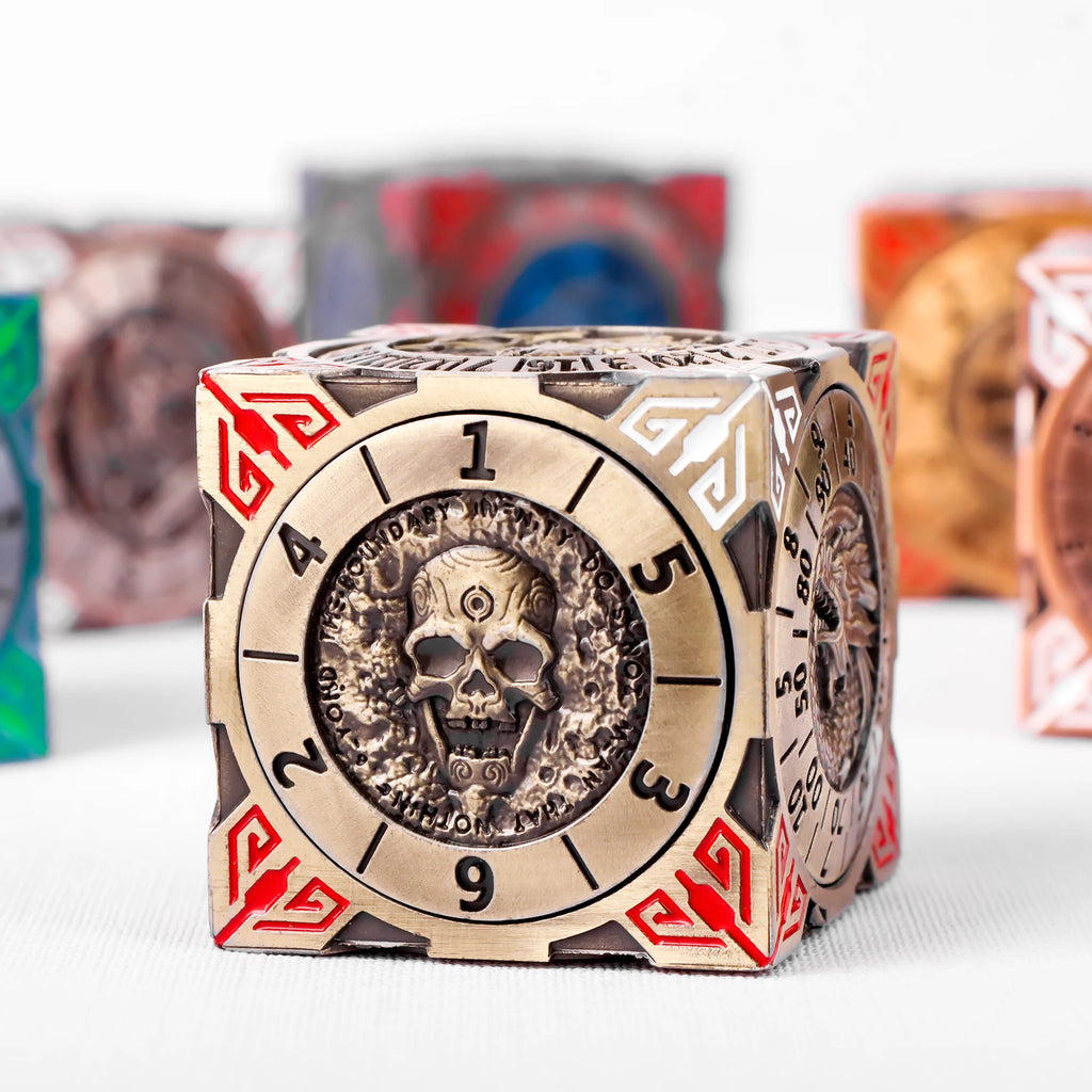 Six-Sided Gyro Dice，Dnd Metal Dice,Six Metal Dice ，Fantasy Gyro Dice，Dragon Polyhedral Dice
